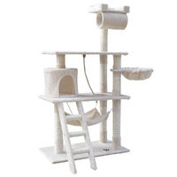 Cat Tree 141cm Trees Scratching Post Scratcher Tower Condo House Furniture Wood