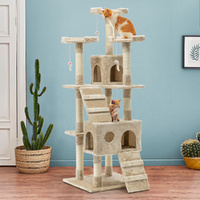 Cat Tree 180cm Trees Scratching Post Scratcher Tower Condo House Furniture Wood