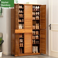 Bamboo Large Capacity Storage Shelf Shoe Rack Cabinet