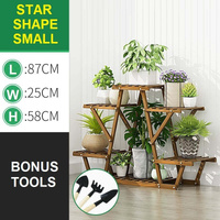 STAR Shape Bamboo Plant Stand Supplier Multi Tier Flower Rack for Indoor Outdoor