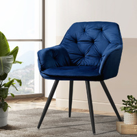 Set of 2 Calivia Dining Chairs Kitchen Chairs Upholstered Velvet