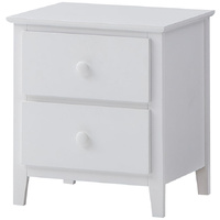 Mimili Bedside Nightstand  Drawers Storage Cabinet Shelf Side Table - White
