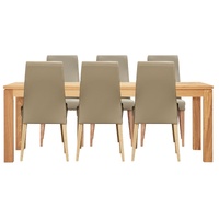 Dining Set Table PU Chair Solid Messmate Timber