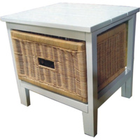 Hyssop Bedside Chest of Drawers Cane Bedroom Kitchen Bathroom Storage Cabinet