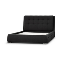 Affton Bed Frame Timber Mattress Base With Storage Drawers - Grey