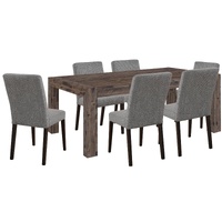 Dining Set Table with Solid Wood Fabric Chair