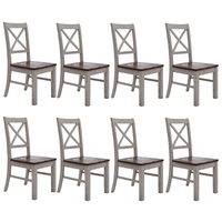 Erica X-Back Dining Chair Solid Acacia Timber Wood Hampton Brown White