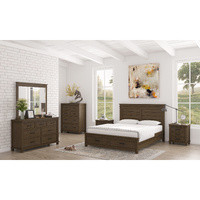 Arizona 5pc Suite Bedside Dresser Bedroom Furniture Package - Rustic Grey