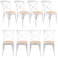 Aster Crossback Dining Chair Solid Birch Timber Wood Ratan Seat