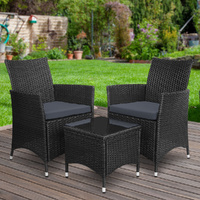 3pc Bistro Wicker Outdoor Furniture Set