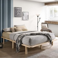 Platform Bed Base Frame Wooden Natural Pinewood