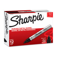 SHARPIE Metal Finish Permanent Marker Bullet Tip Box of 12