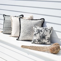 Cushion Cover-Coastal Fringe Black-Lunar
