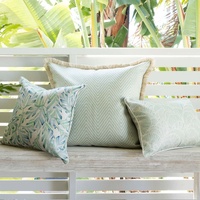 Cushion Cover-Coastal Fringe Natural-Zig Zag Pale Mint