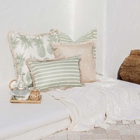 Cushion Cover-Coastal Fringe Natural-Pineapples Sage