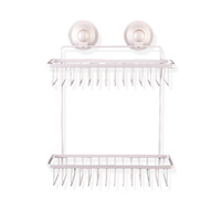 KiahLoc Double Rectangular Shelf Removable Suction