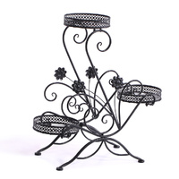 Plant Stand Outdoor Indoor Metal Flower Pots Rack Corner Planter Shelf