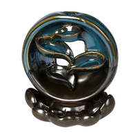 Mountain Waterfall Smoke Backflow Ceramic Incense Burner Cones Holder + Cones