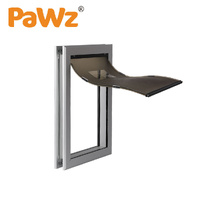 Aluminium Pet Access Door Dog Cat Dual Flexi Flap For Wooden Wall