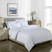 1000TC 3 Piece Striped Blended Bamboo Quilt Cover Set