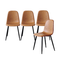 4x Dining Chairs Kitchen Table Chair Lounge Room Padded Seat PU Leather