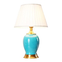 Ceramic Oval Table Lamp with Gold Metal Base Desk Lamp