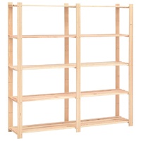 5-Tier Storage Rack 170x38x170 cm Solid Wood Pine 500 kg  
