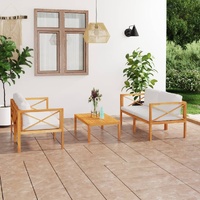 Garden Lounge Set with Cushions Solid Wood Teak