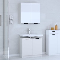 2 Piece Bathroom Cabinet Set Engineered Wood
