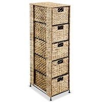Storage Unit with 5 Baskets Water Hyacinth