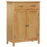 Shoe Cabinet 76x37x105 cm Solid Oak Wood