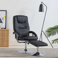 Reclining Chair with Footstool Faux Leather