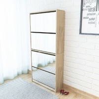 Shoe Cabinet 4-Layer Mirror 63x17x134 cm