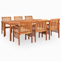 Outdoor Dining Set with Cushions Solid Wood Acacia