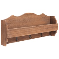 Wall Mounted Coat Rack Brown Wood