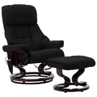 Massage Reclining Chair Faux Leather and Bentwood