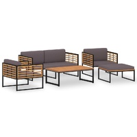 Garden Lounge Set Solid Acacia Wood and Steel