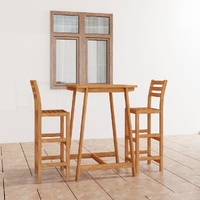 Outdoor Bar Set Solid Acacia Wood