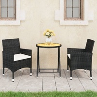 Garden Bistro Set Poly Rattan and Acacia Wood