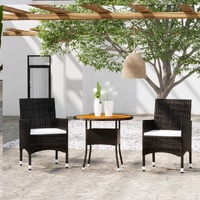 3 Piece Garden Dining Set Poly Rattan