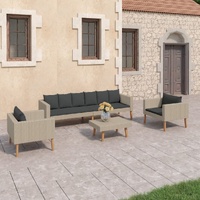 Garden Lounge Set with Cushions Poly Rattan