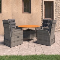 Outdoor Dining Set with Cushions Poly Rattan
