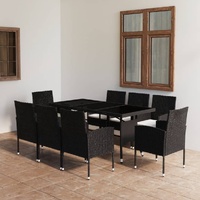 9 Piece Garden Dining Set Poly Rattan