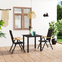 Garden Dining Set Black and Brown