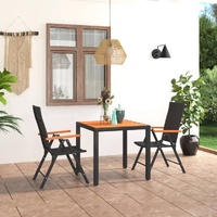 Garden Dining Set Black and Brown