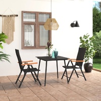 Garden Dining Set Black and Brown
