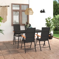 Garden Dining Set Black and Brown