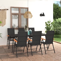 Garden Dining Set Black and Brown