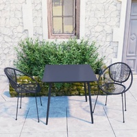 Outdoor Dining Set PVC Rattan Black