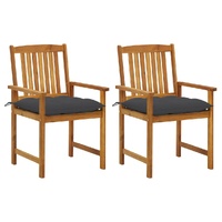 Garden Chairs with Cushions Solid Acacia Wood